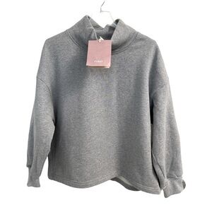 NAP Loungewear Oversized Boxy Heather Gray Sweatshirt Size Small NEW